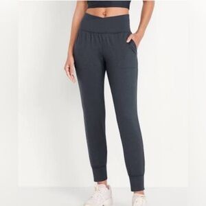 Old Navy Women's Heathered Navy Blue High-Waisted Joggers